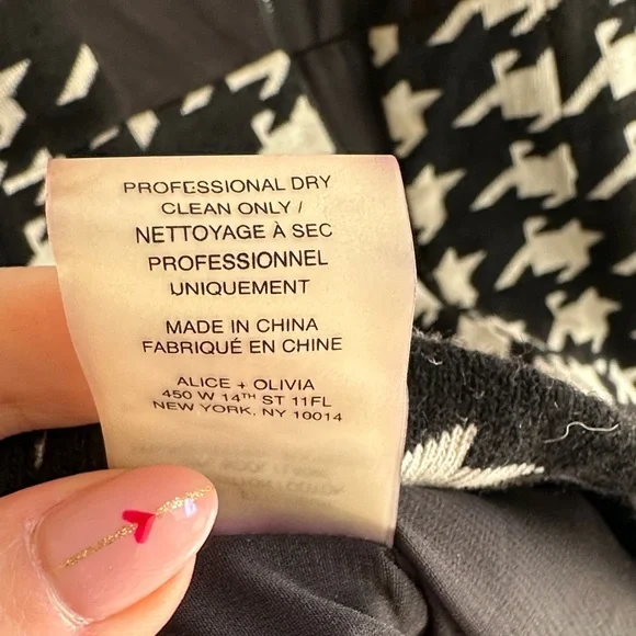 Alice + Olivia Black and White Houndstooth Mini Dress - Picture 8 of 8